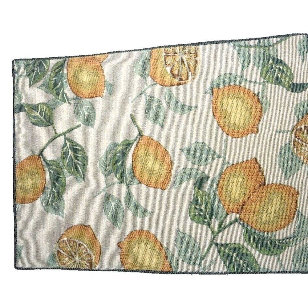 Lemons Placemats Tapestry Satin Backed 13x18" French Country Home Set of 4